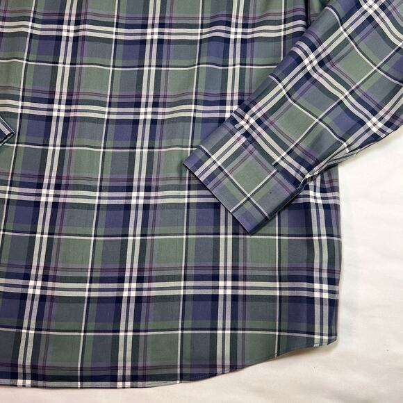 UNTUCKit Shirt Size XL Green Blue Plaid Wrinkle Free Tempranillo Button LS 40326 - Picture 11 of 13